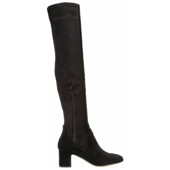 New SPLENDID 7 Charlotte Kensley Poet Black Suede Stretch OTK Over Knee Boots - Picture 2 of 8